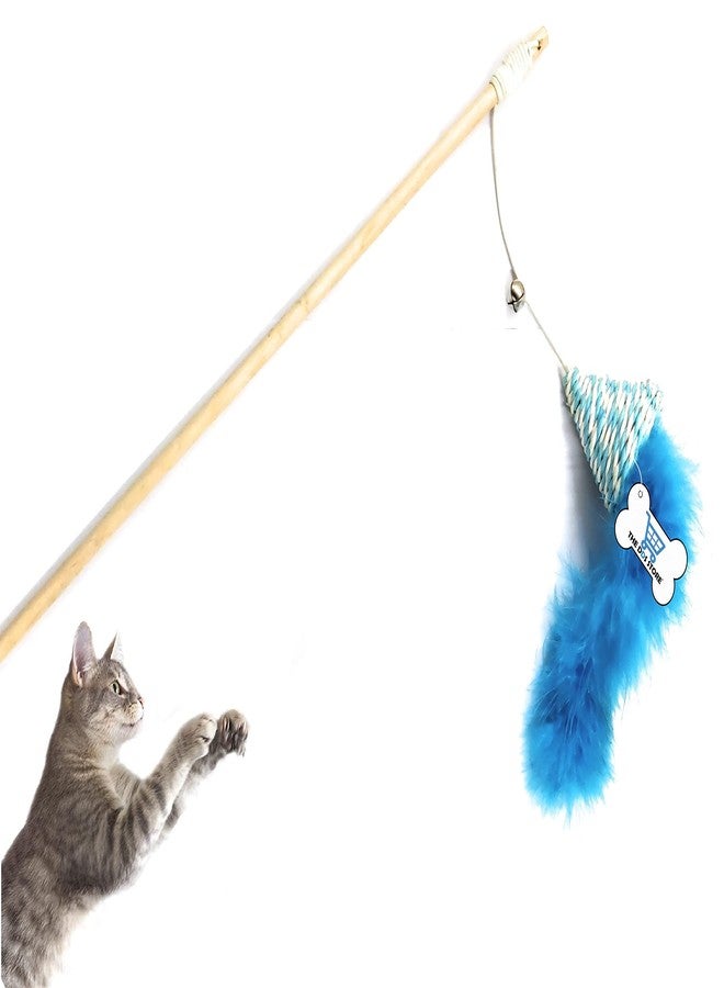 The DDS Store Feather Dog Cat Tease Toy with Bell Wooden Stick Toy for Cats - Image 1